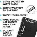 Cossac Undated Fitness Journal & Workout Planner - Designed by Experts Gym Notebook, Workout Tracker,Exercise Log Book for Men Women (Black)
