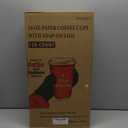 100 Pack 16 oz Christmas Disposable Coffee Cups with Snap-on Lids - for Hot or Cold Drinks, Paper Coffee Cups for Xmas Holiday Table Decorations Party Supplies, 5 Assorted Christmas Styles