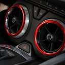 for Camaro Accessories AC Knobs Air Conditioning Outlet Vent Cover Ring Decor for Chevrolet Camaro 2016 2017 2018 2019 2020, Red Interior Accessory Aluminum 4pcs