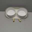 Elevated Ceramic Dog Bowl Set  Double Dog Feeding Bowls with Stand Splash Proof  Raised Dishes for Food and Water  Ideal for Small to Medium Dogs  2 x 850 ml  28.74 oz