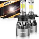 𝖧𝟦/𝟫𝟢𝟢𝟥 Bulbs 6500K Cool White, Backup Plug-N-Play with Cooling Fan Waterproof Off Road Lights, Pack of 2
