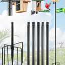 Smart Bird Feeder Pole Stand - 92 Inch Birdhouse Pole Heavy Duty Mounting Kits 7-Prong Base for Outdoor Metal Adjustable Bird Feeding Station for WildBird Watching Garden