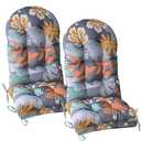 Gnostik Adirondack Chair Cushions Set of 2, 47x19.2x4 in, Grey Outdoor Chair Cushion Waterproof Thicken Larger Tufted Lounge Cushions Anti-Slip High Back Patio Seat Pads with Ties