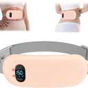 Portable Heating Pad for Cramps, Upgrade Cordless Electric Period Fast Heating Pad for Back Pain Relief Menstrual Belt 6 Heat 6 Massage Modes Gifts for Women Girls Her Girlfriend Champagne