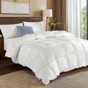 Rwlvpe Goose Down Comforter Oversized King Size, 850 Fill Power All Season Duvet Insert Oversized King 80 oz, 600TC Ultra-Soft 100% Cotton Cover, Fluffy Cozy Hotel Collection Comforter, 120"x98" (White)