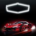 Hexagon Garage Lights, 42W 6500K Hexagon Lights Easy Install Super Bright Garage Lighting Ceiling LED for Garages Workshop Warehouse Basement Gym (1 HEX)