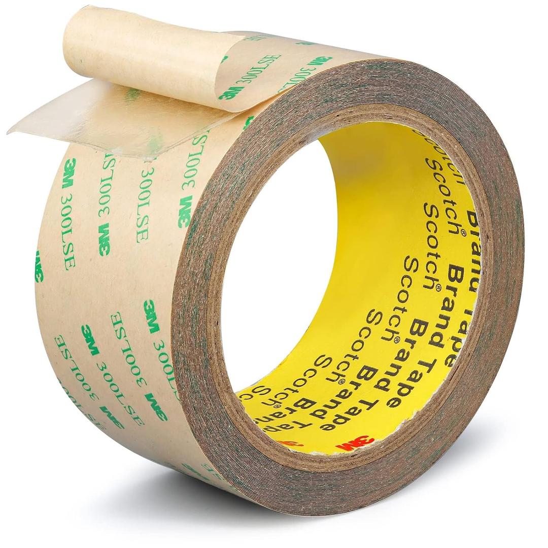 3M 300LSE Double Sided Tape for Scrapbook 2in x 36ft, Removable Heavy Duty Double Sided Mounting Tape, Transparent Adhesive Sticky Tape for Picture Hanging Strips, Poster, LED Strips, Art Craft