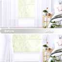 Hiasan White Sheer Curtains with Tiebacks for Bedroom, Grommet Light Filtering Semi Transparent Voile Drapes Grommet Window Curtains for Living Room, W42 x L54, Set of 2 Panels