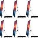 USCNC X Banner Stand Adjustable Fit Banner 23 x 63 to 32 x 78 Inch(STAND ONLY), Portable Travel Bag,Suitable for advertising, stores, exhibitions, restaurants, events, birthday parties, and other occasions (6 Pack)