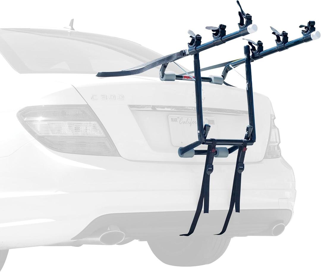 Allen Deluxe 3-Bike Trunk Mount Rack, Blk/ Silver