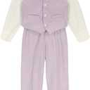 Nautica Boys' 4-piece Formal Suit Set with Vest, Pants, Collared Dress Shirt, and Tie