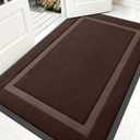 OLANLY Front Door Mat Indoor Outdoor Entrance, Waterproof All-Season, All-Weather Doormat, Sturdy Natural Rubber, Fade Resistant, Low Profile, Easy Clean Patio Porch Entryway Mat, 59x35, Dark Brown