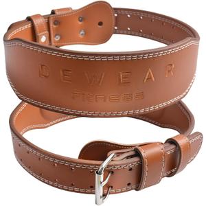 Genuine Leather Weight Lifting Belt, 4& 6 Padded Lumbar Back Support, 10 Adjustable Holes, Gym Weight Belt Ideal for Deadlift, Powerlifting, Bodybuilding and Squat (XL (37"-40"), 4-Inch Brown)