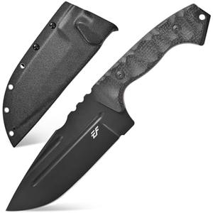 Eafengrow EF154 Fixed Blade Knife Nitro-V Stainless Steel Blade Micarta Handle Full Tang EDC Straight Knife for Outdoor Working Camping