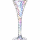 Hand-Blown Iridescent Trumpet Stemware, Perfect for Wine, Champagne,  Set of 6 , Large