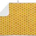 Yellow Dish Drying Mat for Kitchen Counter Yellow Honeycomb Microfiber Dish Mat Absorbent Drying Pad Dish Draining Mat 18 x 16 Inch Medium