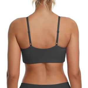 Comper Women's Thin Straps Stretchy Wirefree Workout Bras Lightweight Workouts Bralette with Adjustable Straps