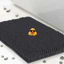 Chenille Bath Mats 25"x18", Plush Absorbent Bath Mats Quick Dry, Soft & Machine Washable, Non Slip Carpet for Bathroom, Thick Bathroom Rugs, Shower Restroom Rug Mat, Alfombras De Bano, Bathrugs (Charcoal Gray)