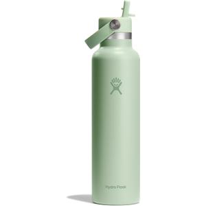 Hydro Flask Water Bottle - Insulated Stainless Steel - Straw Lid, Non Spill, Leakproof 24 Oz Aloe Green