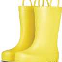 Lone Cone Premium Natural Rubber Rain Boots for Toddlers and Kids with Solid Design (Sunshine Yellow)