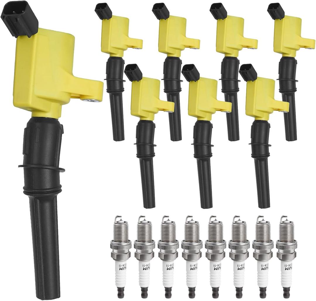 Ignition Coil Pack Spark Plugs Compatible with Ford 4.6L 5.4L V8 F-150 F-250 Expedition Crown Victoria Mustang Lincoln Town Car Mercury Explorer E-150 E-250 1997 1998 1999 2000 2001 2002 2003, DG508
