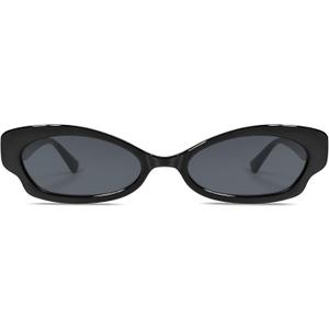 Trendy Y2k Butterfly Sunglasses for Women Cute Fun UV400 Sunnies AP3676 (C1 Black/Grey)