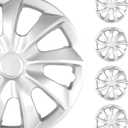 SCITOO Premium 15 Inch Hubcaps Set of 4 Wheel Rim Cover OEM Style Easy Snap On Car Truck SUV Hub Cap Replacement for Dodge,for Ford,for Honda,for Mazda,for Kia,for Hyundai,for Mitsubishi,etc. (silver)