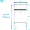 Zvyteay Mini Fridge Shelf Adjustable Height Storage Shelf Metal Storage Rack Mini Fridge and Microwave Stand for Dorm, Kitchen, Office, Black, 2-tier