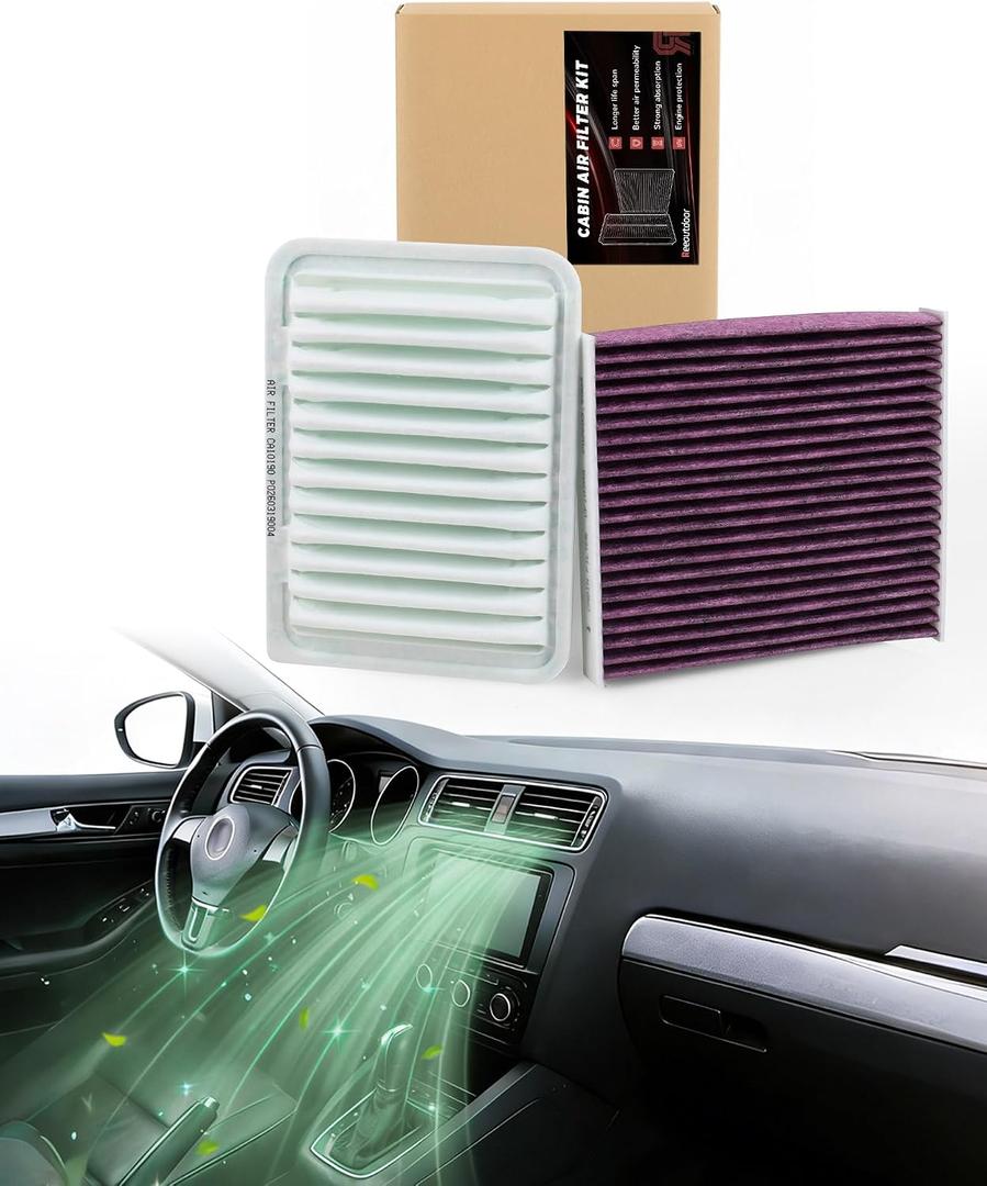 Engine & HEPA Cabin Air Filter Kit for Corolla Matrix Yaris
Fit Corolla 2009-2019, Matrix 2009-2014, Yaris 07-18 & more | Replaces# CF10285 CA10190 | Last for up to 15,000 miles of use