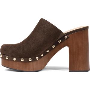Oiamenne Womens Platform Clogs Mules Chunky High Heeled Sandals Round Toe Slip On Slides Rivet Studded Heels for Women Casual Comfy Shoes (L) SIze 9