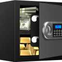 1.2 Cuft Home Safes Fire and Waterproof, Anti-Theft Fireproof Safe Box with Digital Keypad, Spare Keys and Removable Shelf, Personal Safe Box for Documents Money Firearm Valuables