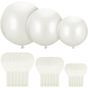 18 Pack 18/24 / 36 Inch Balloons Large Latex Giant Round Big Macaron Balloons for Wedding Birthday Party Baby Shower Decorations(White)