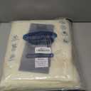 MooMee Bedding Duvet Cover Set 100% Washed Cotton Linen Like Textured Breathable Durable Soft Comfy (Solid Cream White, King 104"x90")