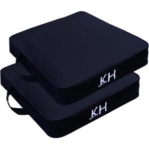 Black Stadium Seat Cushion 2 Pack, Boat Canoe Kayak Seat Cushion, Bleacher Seat Cushion, Portable and Extra Thick Cushion for Any Outdoor Events