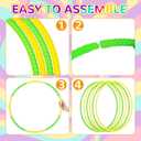Halloscume 6 Pcs Exercise Hoop Detachable Fitness Rings Adjustable Plastic Toy Fitness Hoop Playground Toys Colored Circles for Teens Games Gymnastics Agility, 28 Inch(Green, Yellow)