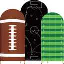 3 Pcs Football Backdrop Arch Covers 4ft 5ft 6ft Spandex Stretchy Party Backdrop for Football Birthday Decorations Superbowl Sports Themed Party (Soccer)