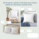 LANE LINEN 24x24 Pillow Inserts - Set of 2 Lightweight Down Alternative Square Pillows, White Throw Pillows for Bed, Decorative Pillows for Couch Bed, Firm Pillows for Living Room