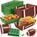 LINHAXM 100 PCS Football Plates and Napkins Set, Football Party Decorations Includes 50 Football Food Trays and 50 Napkins for Game Day, Tailgate, Football Birthday Party Decorations, large