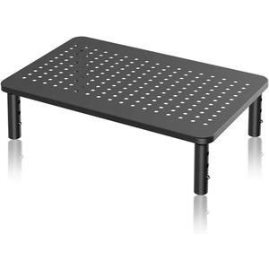 suptek Computer Monitor Stand Riser,Monitor Riser for Laptop, Printer, Notebook and All Flat Screen TV Display with Vented Platform,3 Height Adjustable Laptop Riser,1 Pack,Black(MST003)