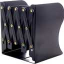 Adjustable Bookends Metal Book Ends for Heavy Book Holder Heavy Duty Bookends Nonskid Bookcase Desktop Book Organizer Binder Holder (Simple Black)
