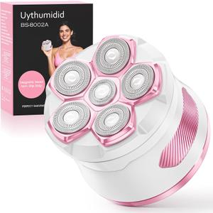 Electric Razors for Women, Flawless Electric Shaver for Women Legs, Magnetic Floating Heads Razor, Wet/Dry Hair Remover for Sensitive Skin, Easy to Use with Anti-Slip Strips, Pink (8002A)