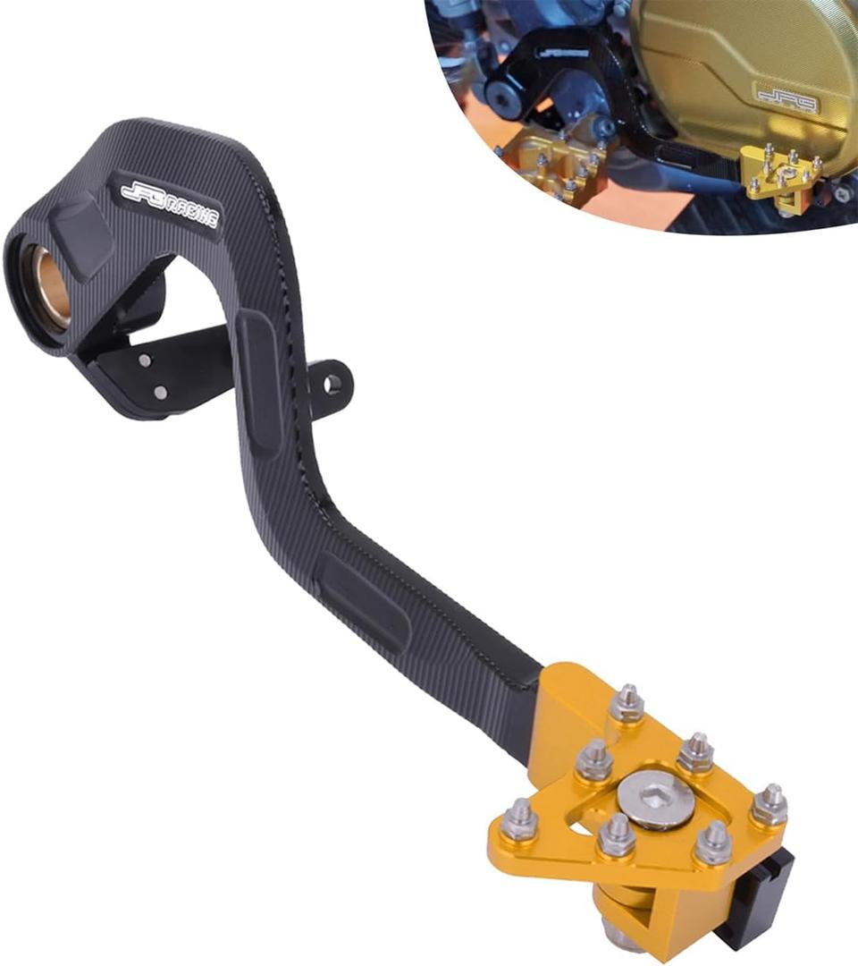 JFG RACING Dirt Bike Rear Brake Foot Pedal,CNC Aluminum Motorcycle Foot Lever for DRZ400SM 2005-2024/DRZ400 2000-2004/DRZ400S 2000-2024/DRZ400E 2000-2007-Gold