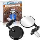 Frokom Universal Motorcycle Mirrors, 3 Inch 7/8" Handle Bar End Rearview Convex Mirrors Compatible with Harley Davidson, Honda, Scooter, Suzuki, Yamaha, Kawasaki, Victory, and More (Round)