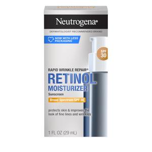 Neutrogena Retinol Face Moisturizer, Rapid Wrinkle Repair with SPF 30 Sunscreen, Daily Anti-Aging Face Cream with Retinol & Hyaluronic Acid to Fight Fine Lines, Wrinkles, & Dark Spots, 1 fl. oz, Best By 08, 2027