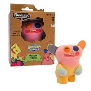 Fuggler Series 2 Farting Figures Sensor-Activated Noisy Collectible Figure with Hidden Sound Surprise Creepy Expressions Weird Fun (Grin Grin)