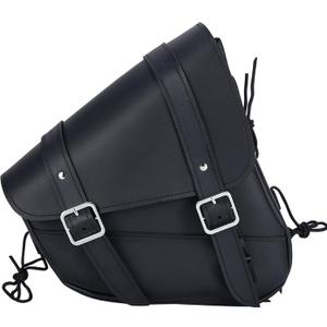 Motorcycle Swingarm Bag with Black Synthetic Leather, Swing Arm Bag Motorcycle Saddlebag Left Side Tool Bag Fit for Sportster Street Rebel 300 500 Dual Shock Models, Two Adjustable Straps