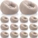 Realspring Inflatable Bean Bag Chairs Outdoor Blow up Camping Chairs Inflatable Lazy Sofa Folding Portable Bean Bag Loungers Couch for Movie Night(Coffee,12 Pcs)