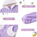 Funnycokid Girls Robe Kids Hooded Bathrobe Zip Fleece Fuzzy Soft Pajamas Plush Sleepwear 4-14 Years