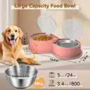 Newget Stainless Steel Dog Bowl Set with Lids, 304 Metal Dual Food & Water Bowls for Dogs & Cats, Large Capacity Pet Feeder with Cover Keeps Food Fresh, Anti-Skid Dog Dish for Small/Medium/Large Pets