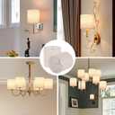 Chandelier Lamp Shades, Small Lamp Shades Clip-on Bulbs Only for Candelabra Bulbs, Beige Chandelier Shades 6 Pcs, Mini Lampshades for Chandeliers 5.1" X 5.1" X 5.3, Home Decor Fabric Linen Lampshade